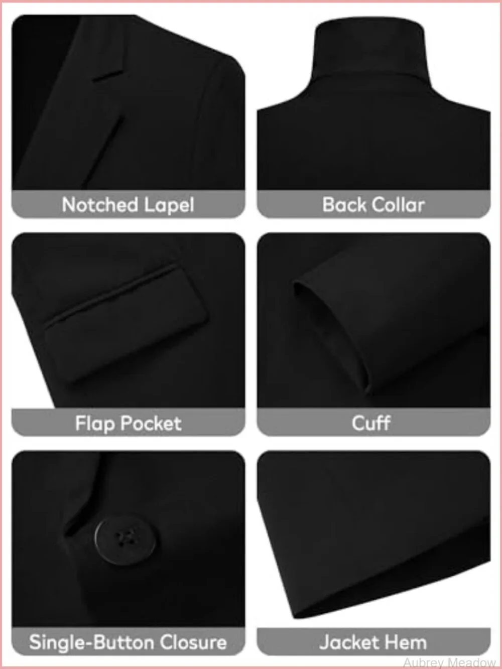 Open Front Long Sleeve Blazer with Notch Lapel and Pockets
